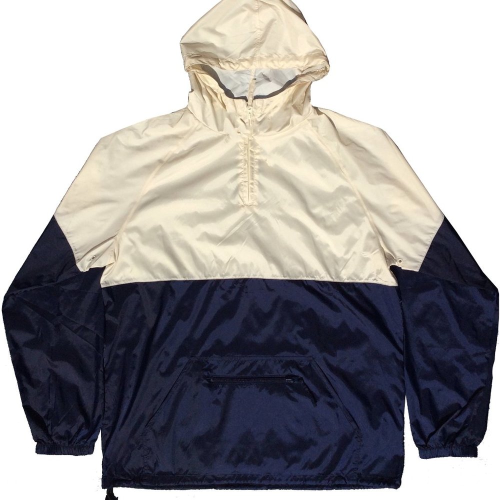 Cream and navy windbreaker